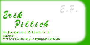 erik pillich business card